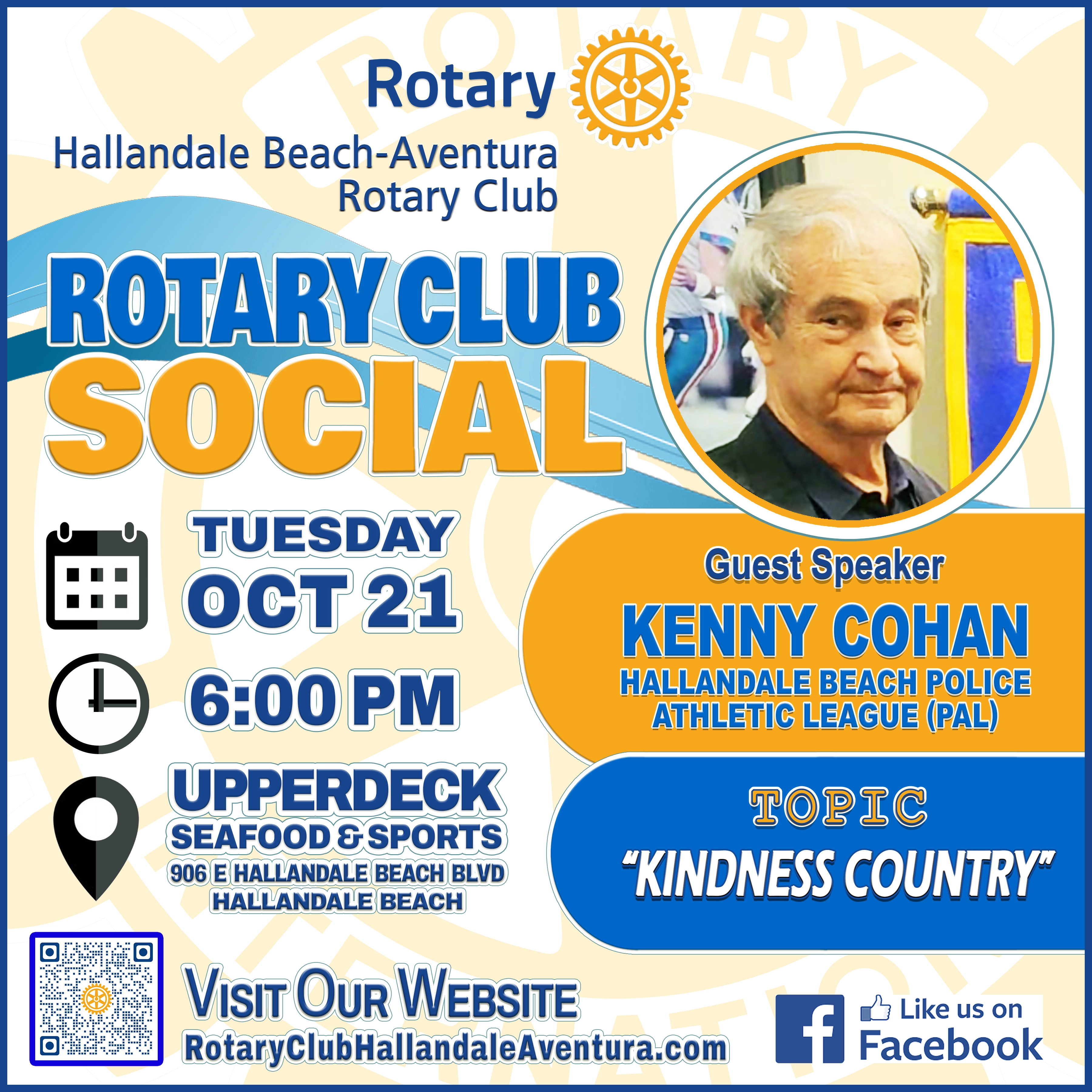 Rotary Club Social: Tue., Oct 21st @ 6:00 pm